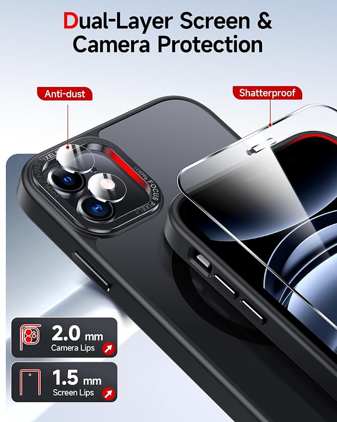 LeYi for iPhone-11 Phone Case with Screen Protector X2 + Camera Cover X2, Compatible with MagSafe Magnetic Funda para i Phone 11case Military Grade Protective Women Men Cases ipone 11, Black - Image 2