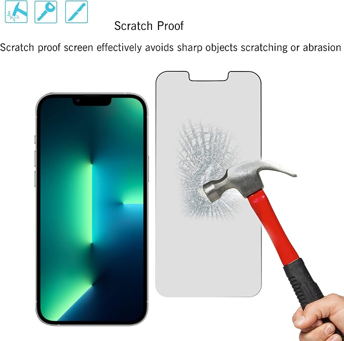 Ailun Privacy Screen Protector + Camera Lens Protector for iPhone 13 Pro | 2+2 Pack, 6.1 Inch Display, Anti Spy Private Tempered Glass Film, HD - Image 5