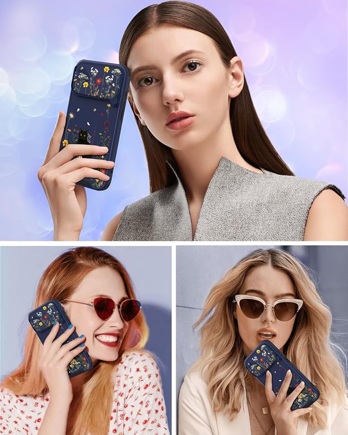 for iPhone 17 Pro Max Case - Women Cute Phone Cover Girly Pretty Fancy Unique Aesthetic Design Slide Camera Cover Protective Case for Apple for iPhone 17 Pro Max, Black Cat - Image 6