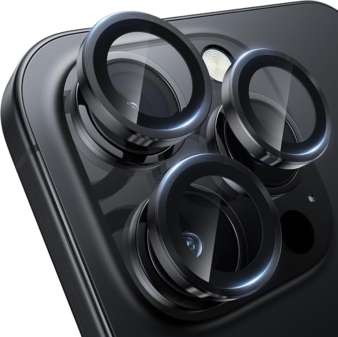 WSKEN for iPhone 16 Pro/iPhone 16 Pro Max Camera Lens Protector | Original Shooting Mode, Individual Metal Cover Film, Shatterproof HD Tempered Glass Camera Screen Protector, Black by SmartProtectionGreenerFuture