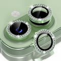 Choiche for iPhone 17 Camera Lens Protector Bling, Diamond-Green | Ultra HD, 9H Tempered Glass Camera Cover Screen Protector Metal Individual Ring Decoration Accessories, 2-Lens, 6.3-inch by Choiche