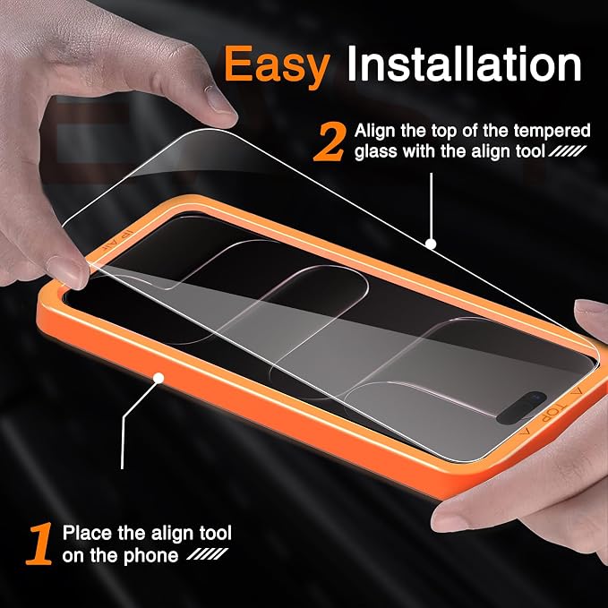 Wiaocit 3 Pack Tempered Glass Screen Protector for iPhone Air | 9H Hardness, Installation Frame, Bubble Free, Case Friendly - Image 2