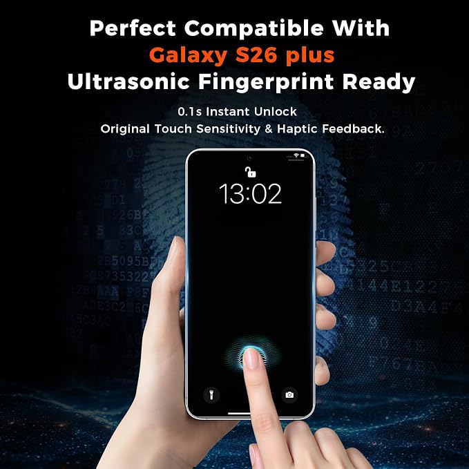 Fotbor [3+3 Pack Anti Blue Light Screen Protector for Samsung Galaxy S26 Plus/S26+ with 3 Pack Camera Lens Protector, [Alignment Frame] 9H Hardness, Easy Install, Ultrasonic Fingerprint Compatible - Image 3