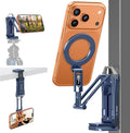 OMOTON TP02-Pro Magnetic Phone Holder, 5-in-1 Tripod Stand with Rear Attachment Plate | Desk, Kitchen, Gym, Vlogging | iPhone 12-17 Series, Blue by OMOTON
