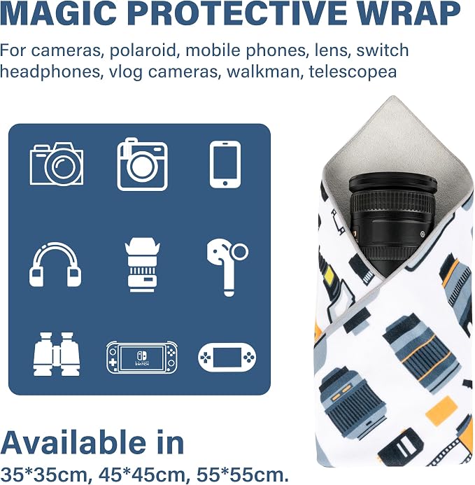 Walking Way Protective Wrap, Self-Adhesive Magic Cloth Camera Wrap, Storage Cloth, Anti-Scratch, Dustproof, Washable Lens Pouch for DSLR, Smartphones, Laptops, Cosmetic - Image 2