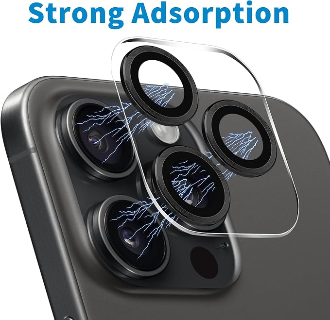 3 Pack Dengduoduo Tempered Glass Camera Lens Protector for iPhone 15 Pro 6.1" & for iPhone 15 Pro Max 6.7", Ultra HD, 9H Hardness, Anti-Scratch, Case Friendly, Easy to Install [No Affect on Night Shots] - Image 4