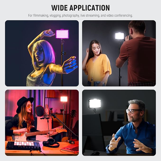 NEEWER RGB Video Light with 4000mAh NP-F750 Replacement Battery, APP Control 360° Full Color LED Camera Key Lighting CRI95+ Dimmable for Studio DSLR Camcorder Photography Recording Streaming, RGB176 - Image 8
