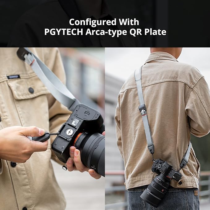 PGYTECH Camera Strap Quick-Release for Photographers/Travel, Adjustable | 1.8" Wide, UHMWPE Supports 90kg, Adjustable 43.3-59.8 inch, Anti-Slip, Comfotable EPDM Pad for Travel/ Street/ Outdoor, Grey - Image 6