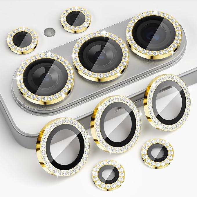 Camera Lens Protector for Samsung Galaxy S26 Ultra, Diamond Gold | Tempered Glass, Auto-align Tray, Easy Installation, Case Friendly, Anti-Scratch, HD Clear, Ultra Slim by Rayorcon
