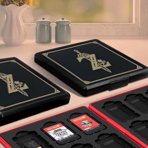doepeBAE Game Card Case for Nintendo Switch,Portable Game Card Holder,Hard Shell Storage Case,Large Capacity Switch Card Organizer with 12 Card Slots (Z Black) - Image 3
