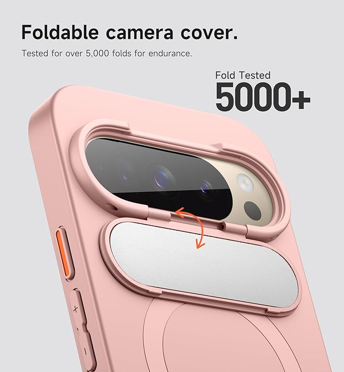 SURITCH for Google Pixel 10/10 Pro Phone Case, Compatible with MagSafe, Protective Cover with Camera Cover & Adjustable Metal Kickstand for Pixel 10/10 Pro 2025 -Pink - Image 4