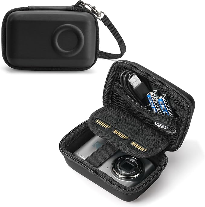 SQERO Digital Camera Case for KODAK PIXPRO FZ45 FZ55 & CAMKORY 1080P | Compact Travel Bag with 3 SD Card Slots,Small Lightweight Pouch, Cute Gifts for Adults Kids by SQERO