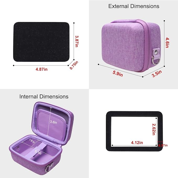 Camera Case Bag Compatible with Canon PowerShot G7 X Mark III, Mark II, SX740 HS, Sony ZV-1, KODAK PIXPRO WPZ2 Digital 4K Vlogging Camera, Point and Shoot 4K Video Camera Bag, Purple (Case Only) - Image 3
