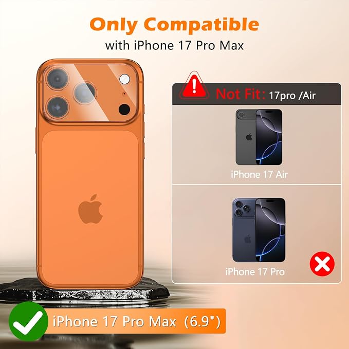 imluckies 3 Pack for iPhone 17 Max 6.9" Camera Lens Protector, HD Clear Tempered Glass Camera Accessories, 9H Hardness Anti-Scratch Screen Cover, Case Friendly[Not Affect Night Shots] - Image 8