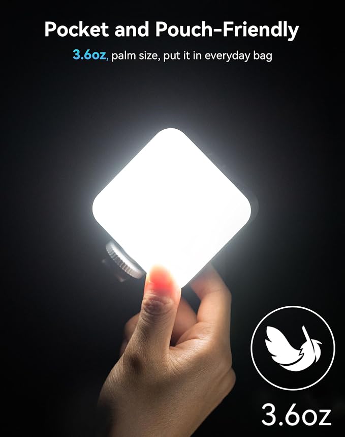 SmallRig P96 Mini LED Video Light, Bi-Color 2700-6500K Portable Light | CRI 95+, 2200mAh, with Camera Cold Shoe Adapter, for Content Creator Photography Vlogging, for TikTok, YouTube Streaming - Image 6