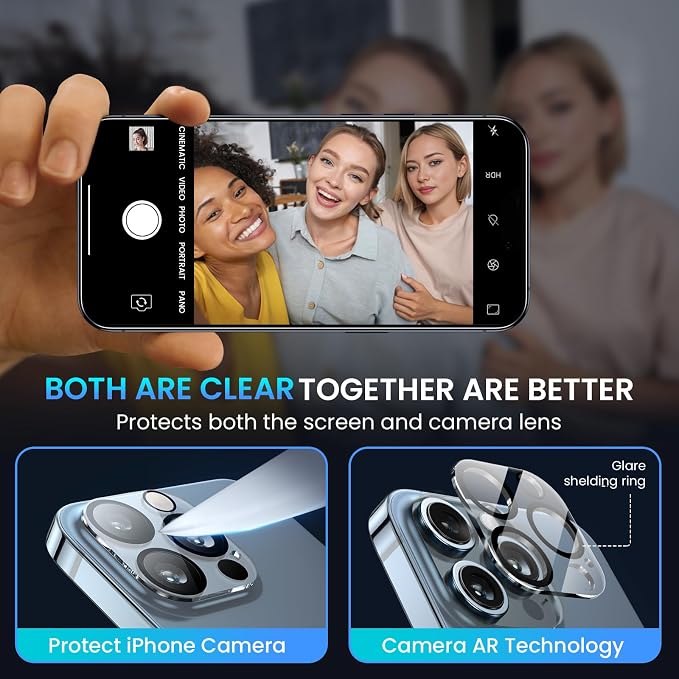 Fotbor [3+3 Pack for iPhone 12 Pro Max Screen Protector with Camera Lens Protector, Tempered Glass Shatterproof Easy Installation Frame, HD Clear Full Coverage iPhone 12 Pro Max Accessories 6.7 Inch - Image 4