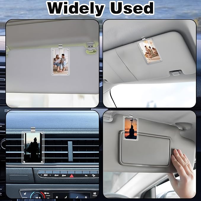 HINGTAI Acrylic Magnetic Personalized Photo Holder Car Picture Frame, Car Picture Holder, Car Photo Holder Car Visor Clip, Personalized Car Accessories Can Be Used to Add Your Personal Photo - Image 7