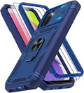 Gritup for Galaxy A03S Phone Case Military-Grade Shockproof with Kickstand | with 2 PCS Screen Protector, Slide Camera Cover, Heavy Duty Outdoor Protection Funda para Galaxy A03s Cover-Blue by Gritup