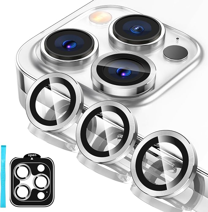 Tensea Camera Lens Protector Compatible for iPhone 17 Pro Max/17 Pro/15 Pro Max/15 Pro/16 Pro Max/16 Pro/14 Pro Max/14 Pro, Metal Tempered Glass Cover Camera Screen Protector Accessories,Case Friendly by Tensea