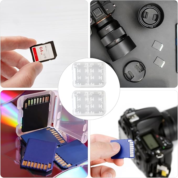 2 Pack SD Card Storage Case – 8-in-1 Hard Plastic Holder for Micro SD/SDHC/TF/MS Cards – Compact, Reusable Memory Card Organizer (Cards Not Included) - Image 8