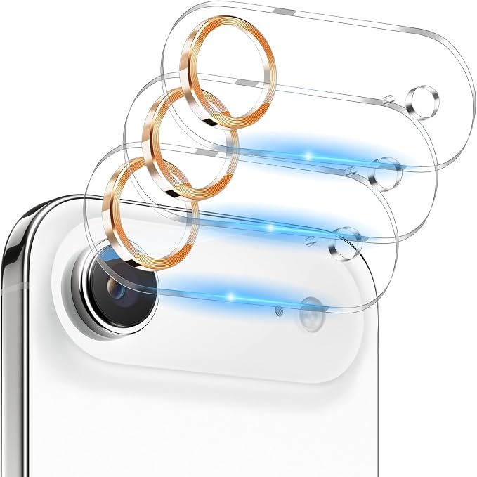 Dengduoduo 3 Pack Camera Lens Protector for iPhone Air, Tempered Glass, Ultra HD, 9H Hardness, Anti-Scratch, Case Friendly,[No Affect on Night Shots], Orange by Dengduoduo