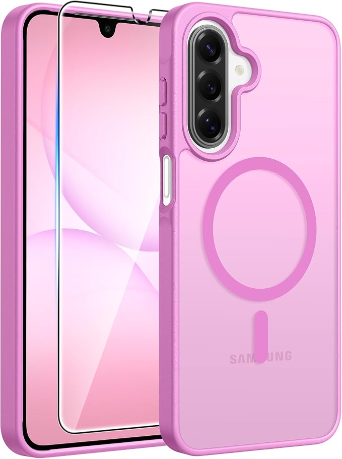 FNTCASE for Galaxy A17/A16 5G Phone Case, Fit for Magsafe, Screen Protector | Translucent Matte, 14FT Military Grade Drop Protection, Slim Shockproof Protective, for Samsung A 17 A 16 Cover, Pink by FNTCASE