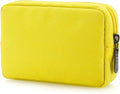 E-Tree Cute Small Makeup Bag,Cosmetic Toiletry Skin Care Make up Little Items Pouch for Purse,Zipper Mini Tech Charger Cable Electronic Organizer Case,Travel Accessories for Women Men Teen,Yellow by E-Tree