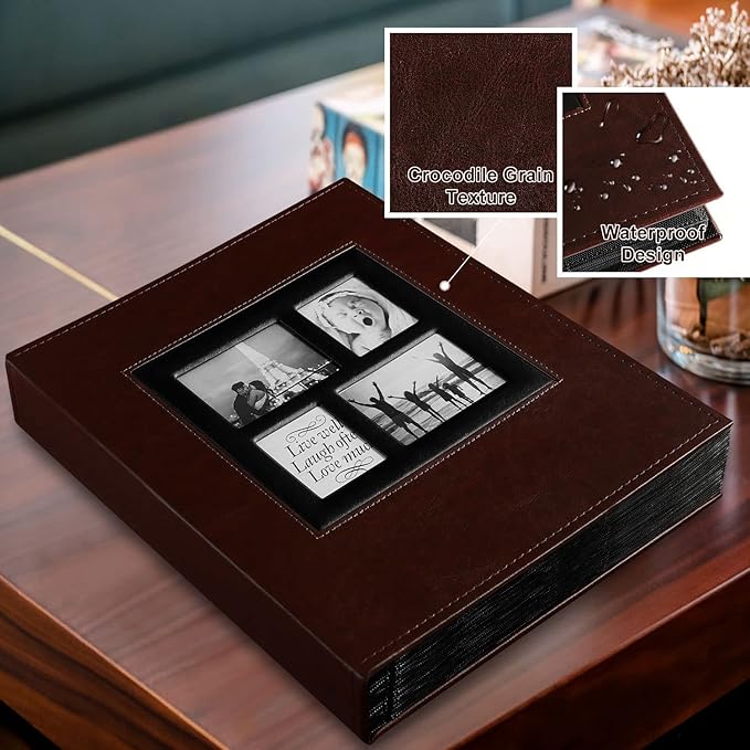 Ywlake Photo Album 4x6 500 Pockets Photos, Extra Large Capacity Family Wedding Picture Albums Holds 500 Horizontal and Vertical Photos Brown - Image 3