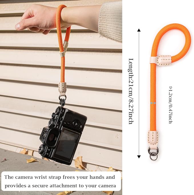 VOVMOEYA Rope Camera Wrist Strap for Sony Fujifilm Nikon Canon DSLR - Hand Strap - Orange - Image 2