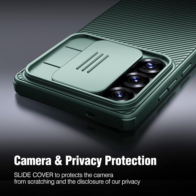 Nillkin for Samsung Galaxy S25 Ultra Case with Camera Cover, [Lens Protection] Mil-Grade Shockproof Protective Bumper Hard Cover Slim Phone Case for Galaxy S25 Ultra Cases 6.9'' Green - Image 2