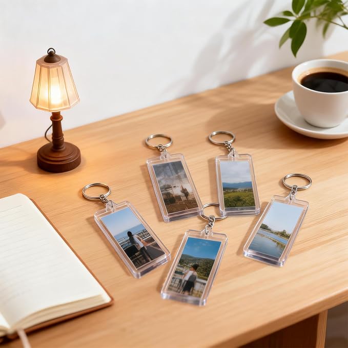Acrylic Photo Keychain Bulk Set - Double Sided Picture Frame Keychain Holder - Image 5