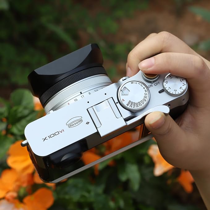 Haoge THB-X2S Metal Hot Shoe Thumb Up Rest Hand Grip for Fujifilm X100VI Fuji X100V Camera Silver - Image 2