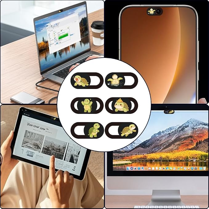 6Pcs 6 Styles Turtle Camera Cover Slide Cute Privacy Guard Accessories, 0.04 Inch Ultra Thin Webcam Cover Protector Blocker for Laptop Desktop Computer Tablet Notebook Mini PC Office Use - Image 5