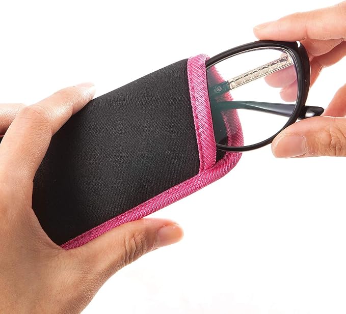 TRIUMPH VISION 3 Pack Reading Glasses Pouch Soft Case Eyeglass Sleeve Slim | Alternative to Bulky Case in bag, Lightweight Lined Padded Protect Optical lens Slip in, Cute Pattern Portable for Daily Use - Image 5