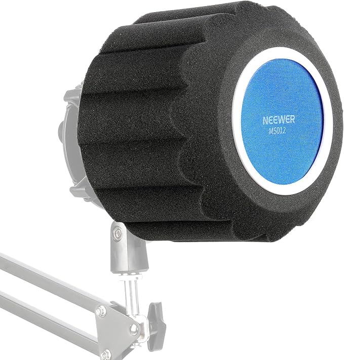 NEEWER Microphone Isolation Ball Shield Pop Filter, Portable Windscreen Mic Cover for Studio Vocal Booth Recording, Sound Absorbing Five Layer Foam Acoustic Equipment for 43-68 mm Mics, MS012 by Neewer
