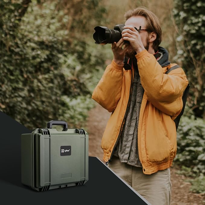 Lykus PVC1 Hard Case with Dividers for Cameras,Lenses,DJI Mavic/Air/Mini | For Photo Cameras,Drones,Portable Cameras and Their Mixes,6 Removable Dividers,Mesh Pockets,IP67 Waterproof,Shockproof - Image 6