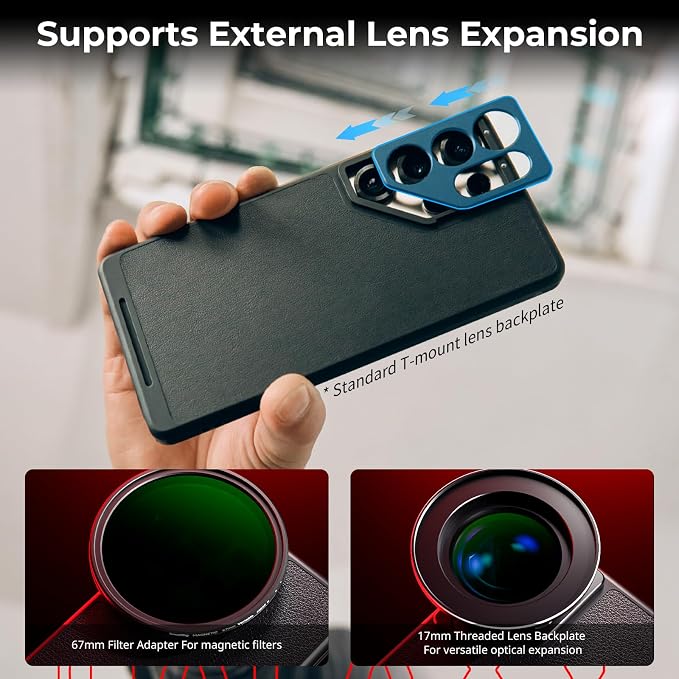 SmallRig S25 Ultra Cage Kit for Samsung Aluminum Cage with 67mm Magnetic Filter Adapter, Quick Release Design, Phone Video Rig for Vlogging and Live Streaming -5254 - Image 2