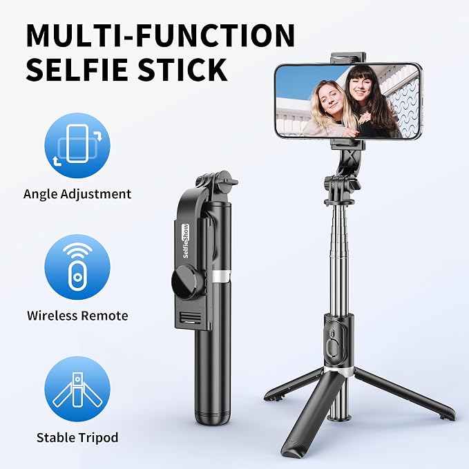 Selfie Stick Tripod, All in One Extendable & Portable iPhone Tripod Selfie Stick with Wireless Remote Compatible with iPhone 17 16 15 14 13 12 pro Xs Max, Galaxy Note10/S20/S10/OnePlus 9/9 PRO etc - Image 2