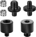 Xthrotsenk Tripod Screw Adapter 6 Pcs Aluminum Threaded Converter 1/4 Male to 3/8 Female and 3/8 Male to 1/4 Female for Tripod Camera Monitor Mic Stand Light Stand (Black) by Unknown