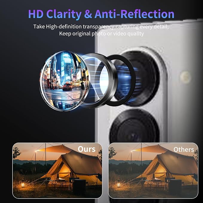 Camera Lens Protector for Samsung Galaxy Z Fold 6,1 Pack | Tempered Metal Glass Camera Cover Film,HD Clear,Anti-Scratch Lens Screen Protector Film,Case Friendly,Black Titanium - Image 3