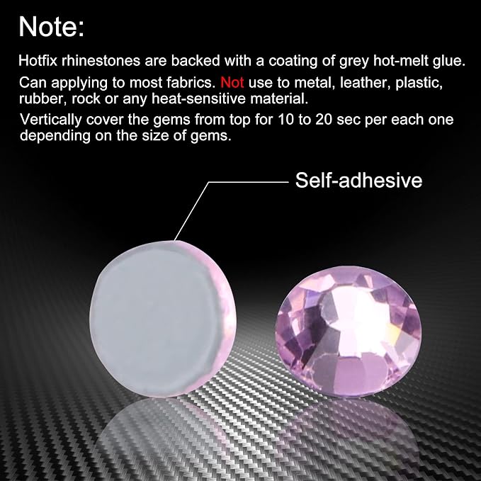 Jollin Hotfix Rhinestones Flatback Crystal Gems 8.4mm SS40, Pink | 144pcs Hot Fix Crystals Glass Rhinestones for Bedazzling, Crafting, Clothes, Shoes & Accessories DIY Decoration - Image 4