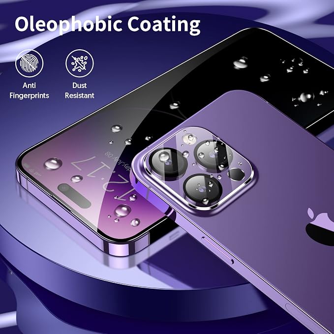 Fotbor Privacy Screen Protector for iPhone 14 Pro Max with Camera Lens Protector [3+3 Pack], with Easy Installation Kit, Anti Spy Private Full Coverage Tempered Glass Film 6.7 Inch, Bubble Free - Image 7