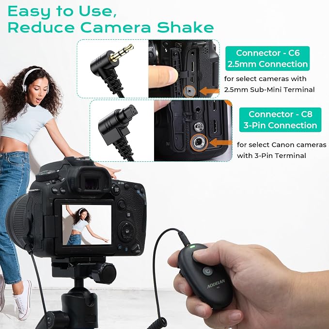 USB-C Rechargeable Wireless Camera Remote Shutter Release for Canon | EOS RP R6 Rebel T7 T6 T5 T3 SL2 5D Mark II III IV 6D Mark II 7D Mark II 7D Series 5D Series - Image 7