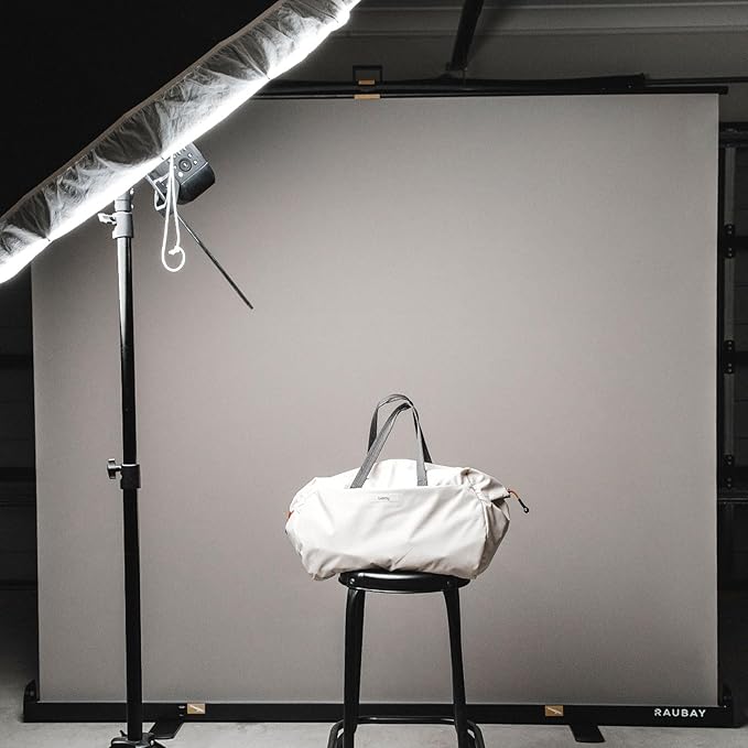 【Wider Style】 RAUBAY 78.7 x 82.7in Large Collapsible Gray Backdrop Screen | Retractable Panel Photo Gray Background with Stand for Video Conference, Photographic Studio, Streaming - Image 6