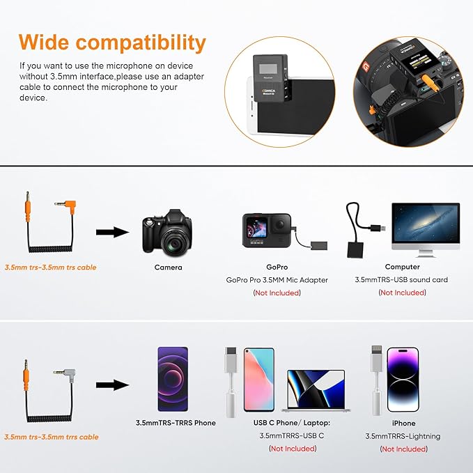 COMICA BoomX-D2 Wireless Lavalier Microphone for Camera iPhone & Android | 656ft Stable Range, Noise Cancelling, Dual Lapel Mic System with 2 Transmitters, Ideal for Vlog, YouTube, Content Creators - Image 3