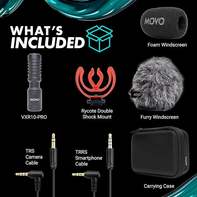 Movo VXR10-PRO Professional Video Microphone for Camera with Rycote Lyre Shock Mount - Shotgun Mic Compatible with DSLR Cameras and iPhone, Android Smartphones - Image 7