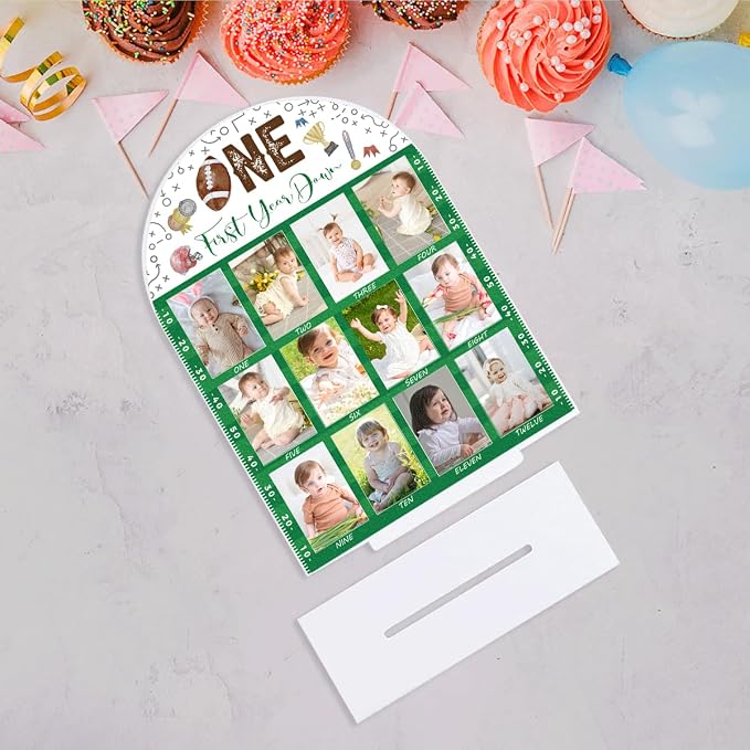 My First Year Photo Board Baby Milestone Signs One Year of Baby Photo Board, Best Babies Keepsake 10x14 Inches Acrylic Sign Decor Fits 2" x 3" Photo A15 - Image 6