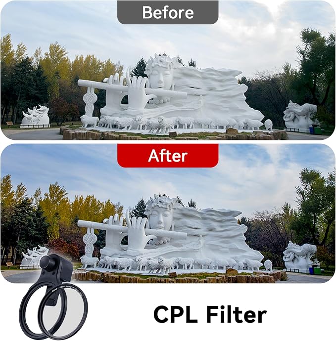 Kase Magnetic CPL Phone Lens Filter for iPhone & Android, 67mm Clip-On Camera Filter for Photography & Video - Image 3