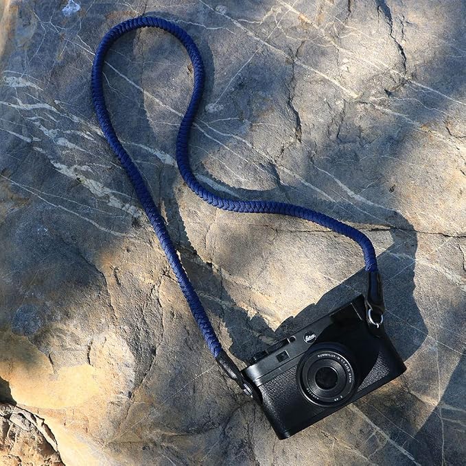 Paracord Woven Camera Neck Shoulder Strap Belt Hand Compatible with Canon Nikon Sony Olympus Pentax Fujifilm Panasonic SLR DSLR Digital Mirrorless Cameras 42inch Navy Blue - Image 2