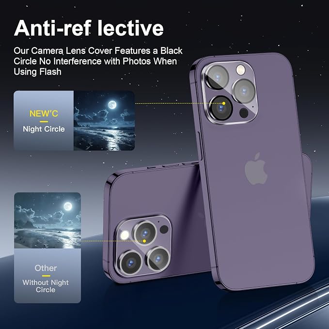 NEW'C 3x Privacy for iPhone 14 Pro Screen Protector (6.1 inches)+ 3x Camera Lens Protector, Sensor Protection,Case Friendly Tempered Glass Film + Dust Plug - Enhanced Privacy Angle of 28 Degrees - Image 7